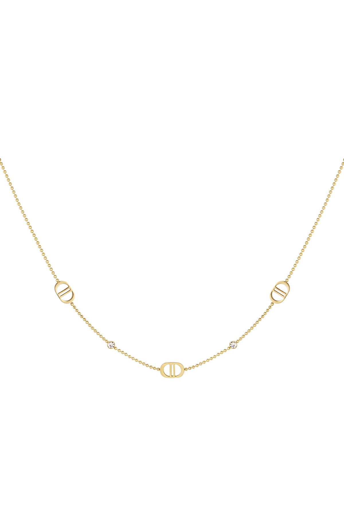Halsband det goda livet med stenar - guld