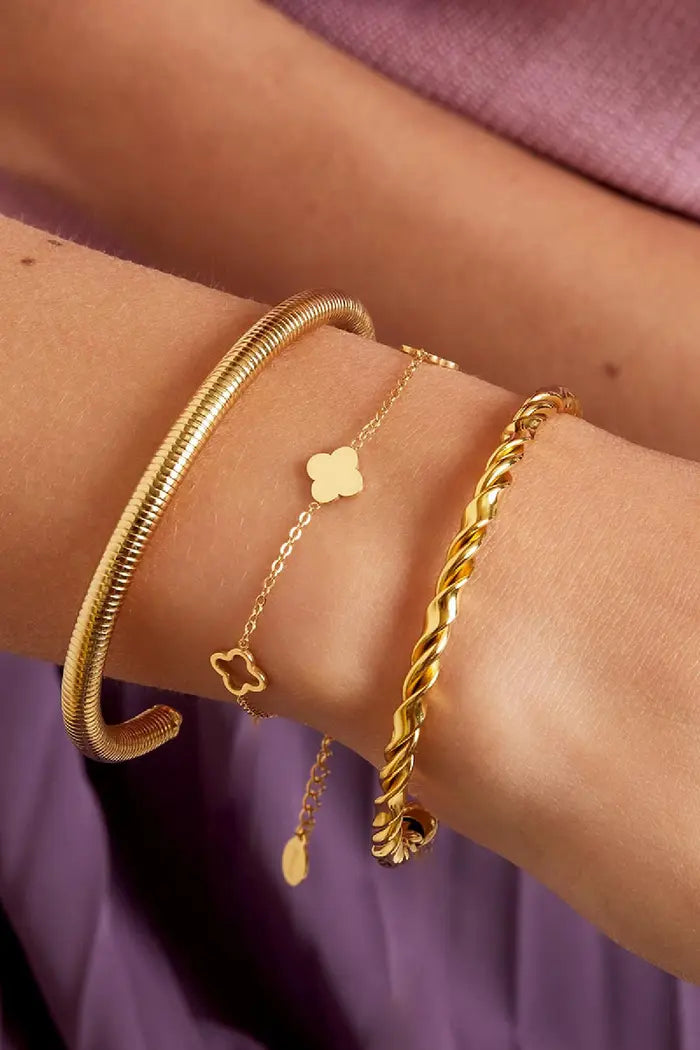 Bracelet clovers Gold Stainless Steel