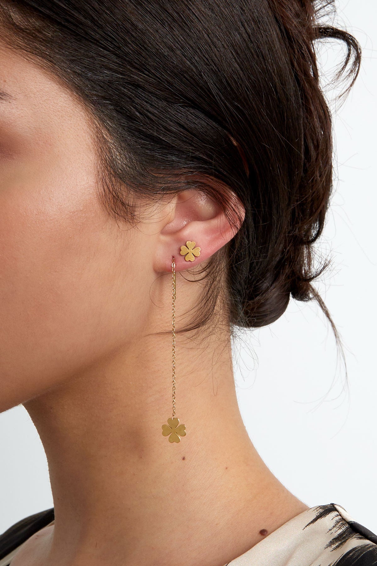 Ear studs clover - gold