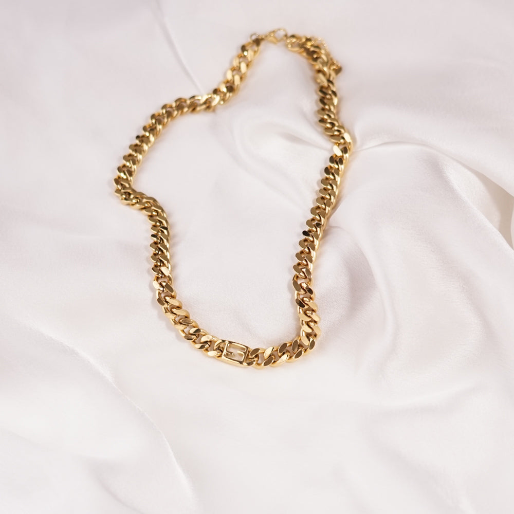 Flat Chain Stainless Steel Necklace Gold