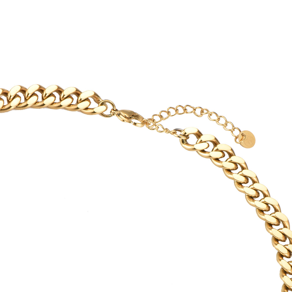 Flat Chain Stainless Steel Necklace Gold