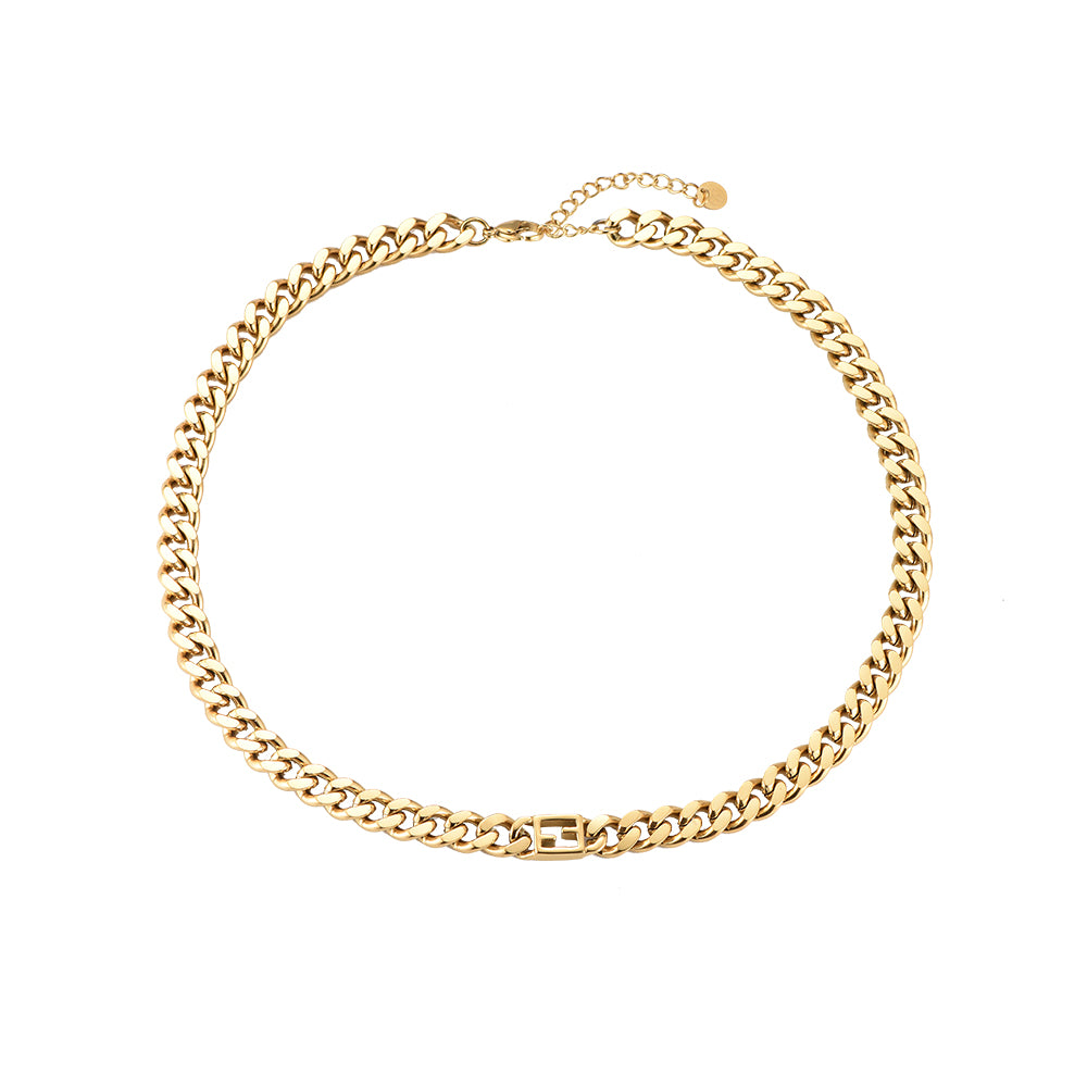 Flat Chain Stainless Steel Necklace Gold