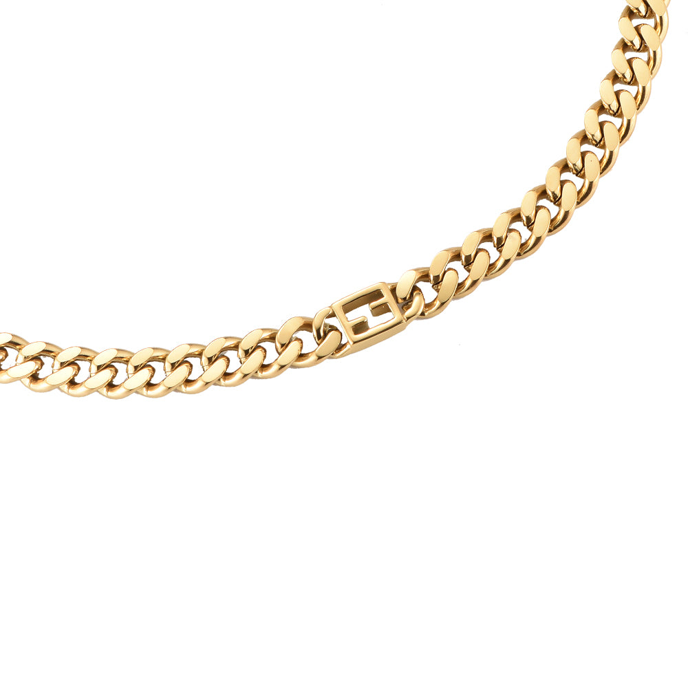 Flat Chain Stainless Steel Necklace Gold