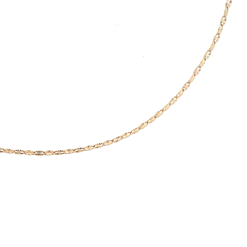 Crystalline Plate Chain Stainless Steel Necklace Gold