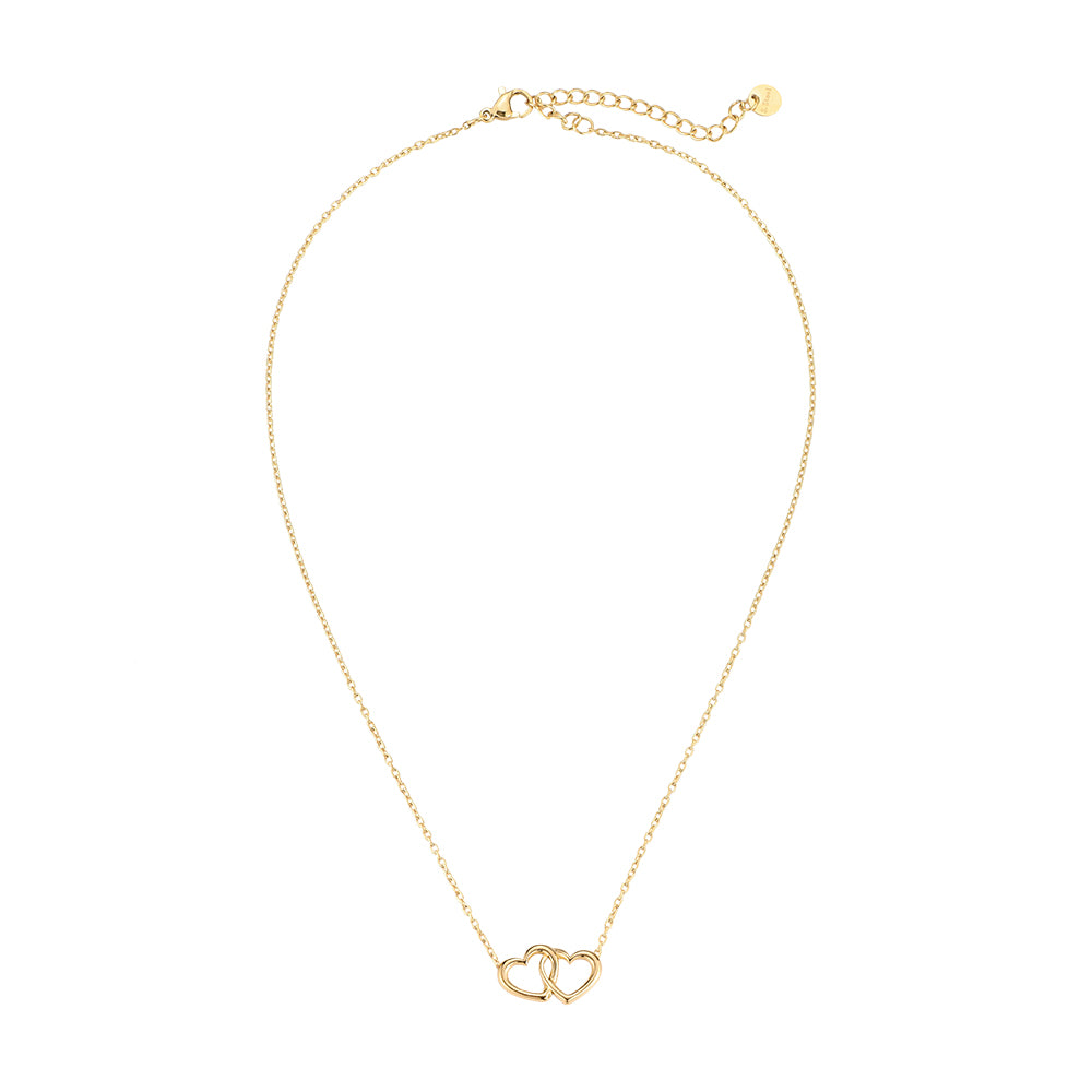 Intertwined Hearts Stainless Steel Necklace - Gold