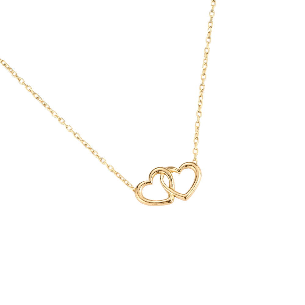 Intertwined Hearts Stainless Steel Necklace - Gold