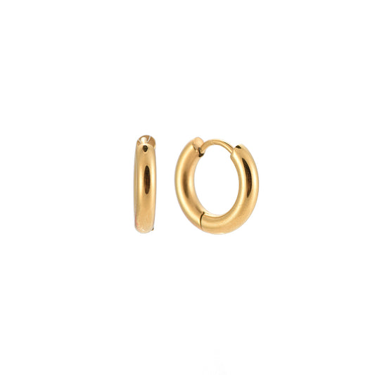 16mm Simple Hoop Stainless Steel Earrings Gold