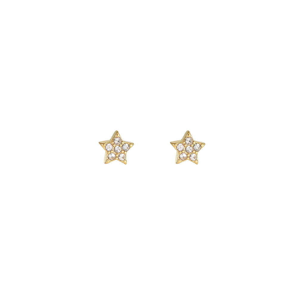 Star Diamonds Stainless Steel Ear Studs Gold