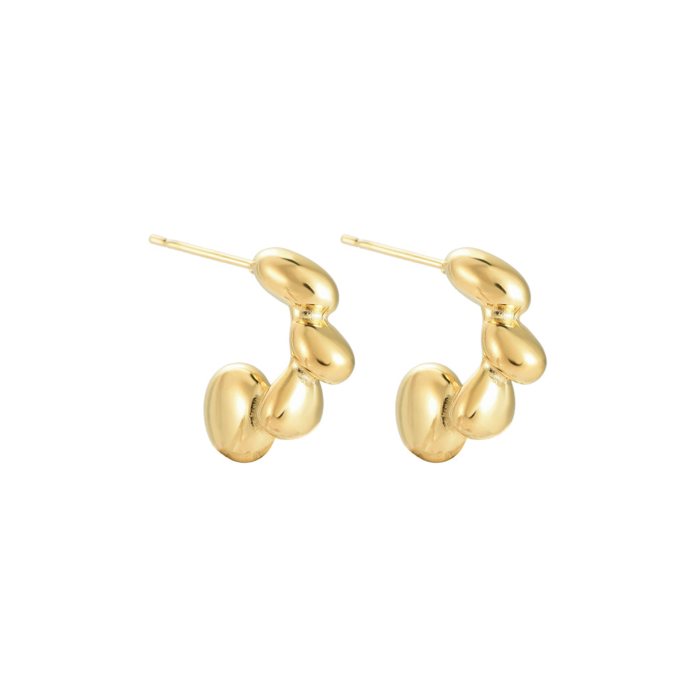 Melting Pebbles Stainless Steel Ear Studs Gold