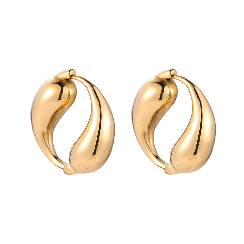 Cyclical Balance Stainless Steel Earrings Gold