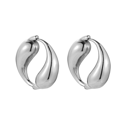 Cyclical Balance Stainless Steel Earrings Silver