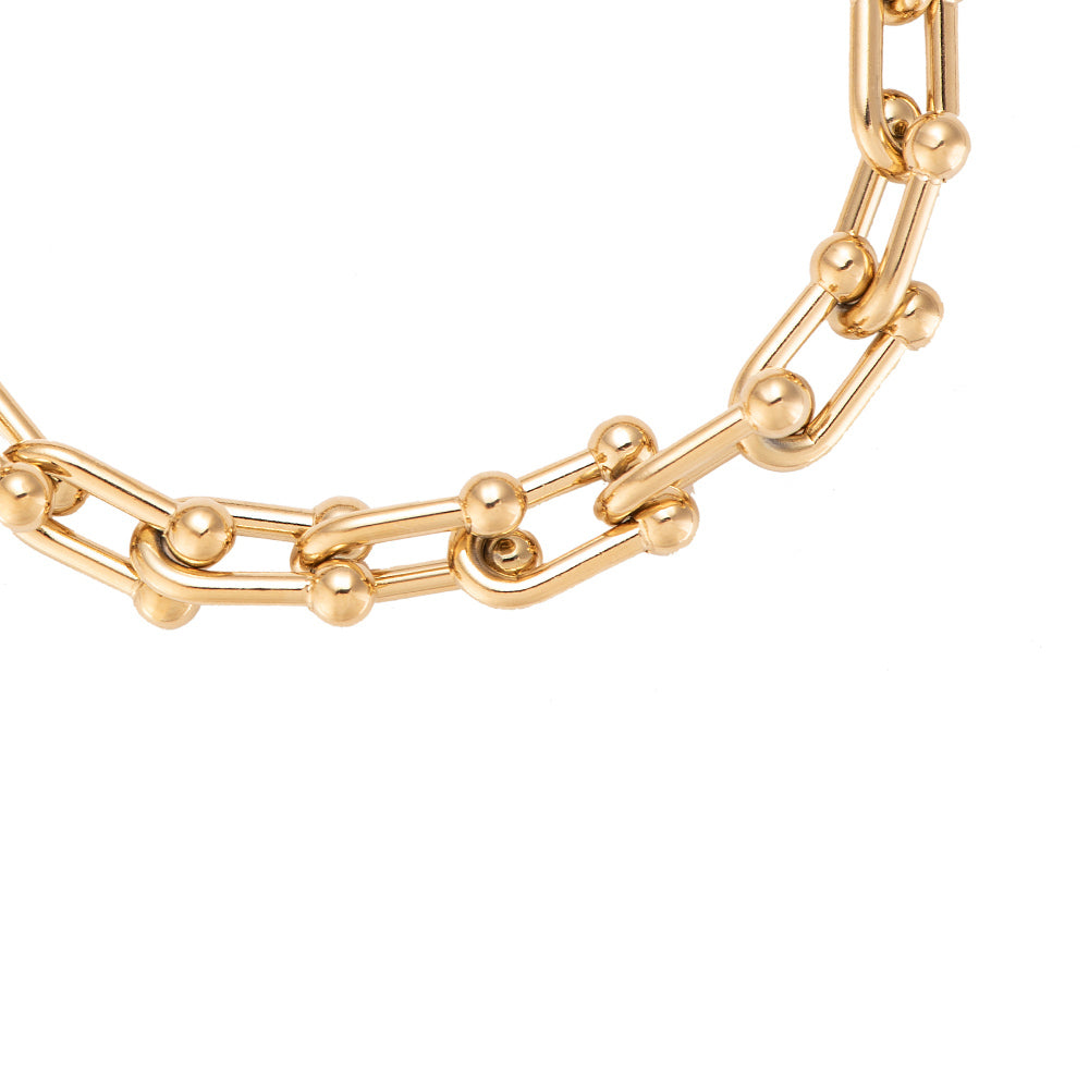 Buckle Chain Stainless Steel Bracelet Gold