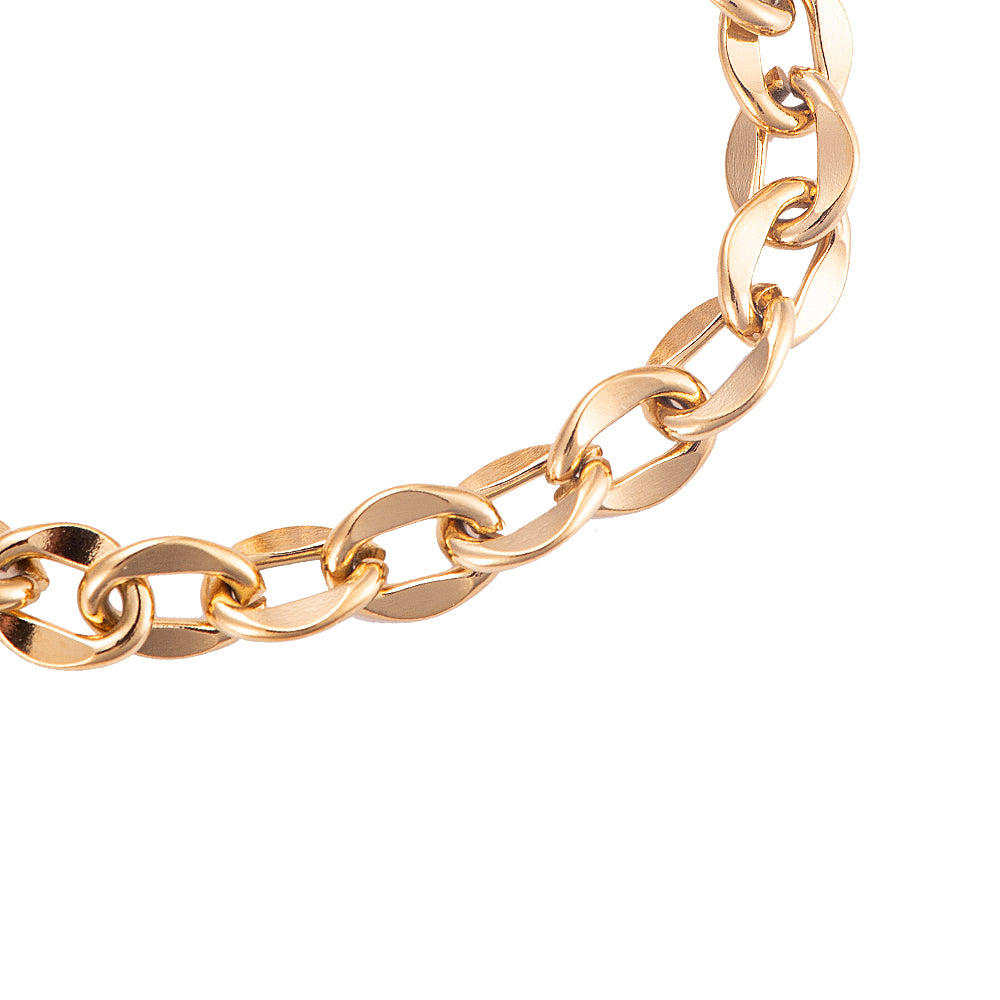 Coupling Chain Stainless Steel Bracelet Gold