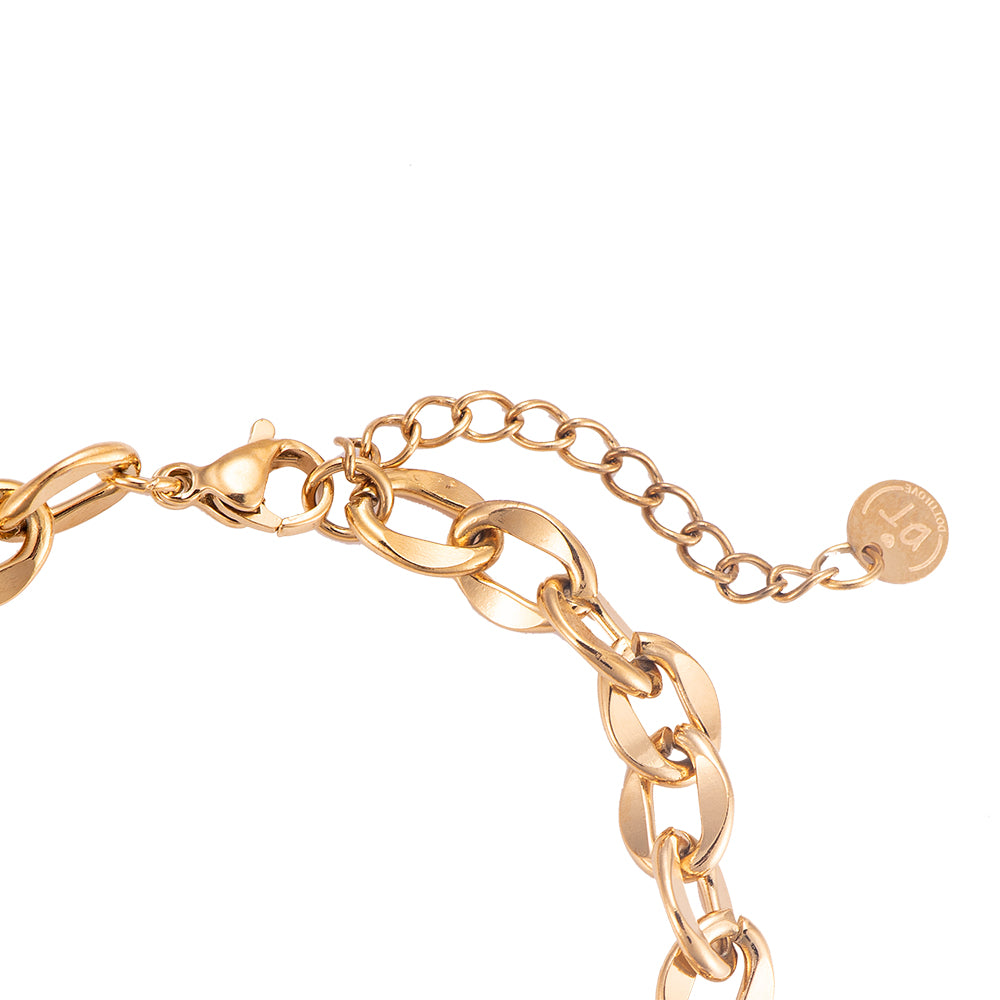 Coupling Chain Stainless Steel Bracelet Gold