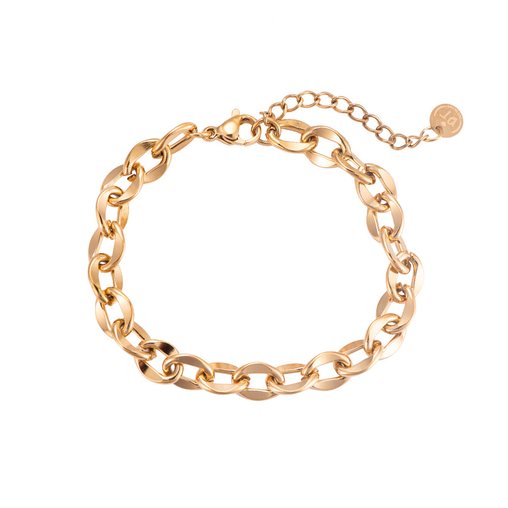 Coupling Chain Stainless Steel Bracelet Gold