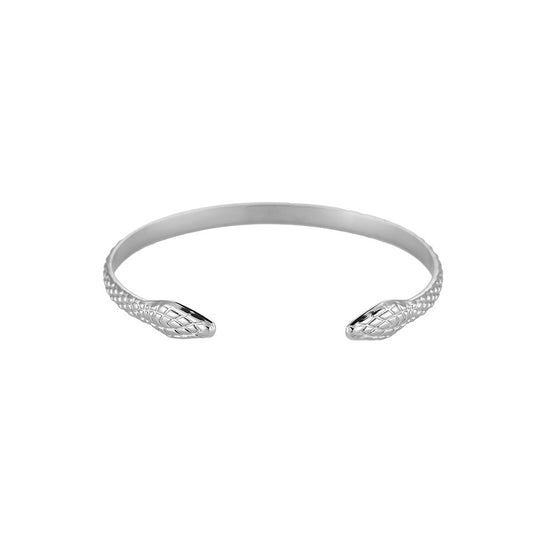 Whirling Snake Stainless Steel Bracelet Silver