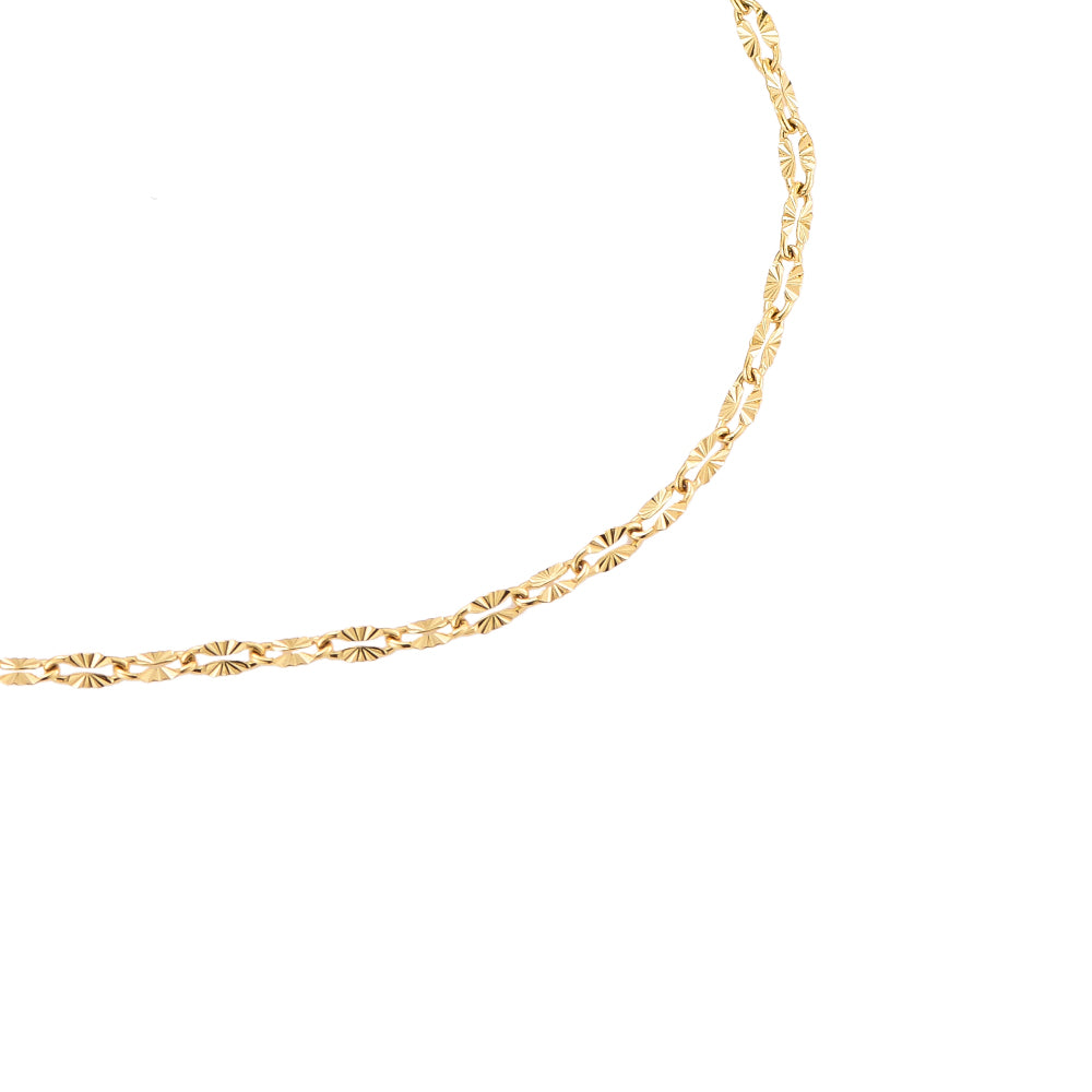 Crystalline Plate Chain Stainless Steel Bracelet Gold