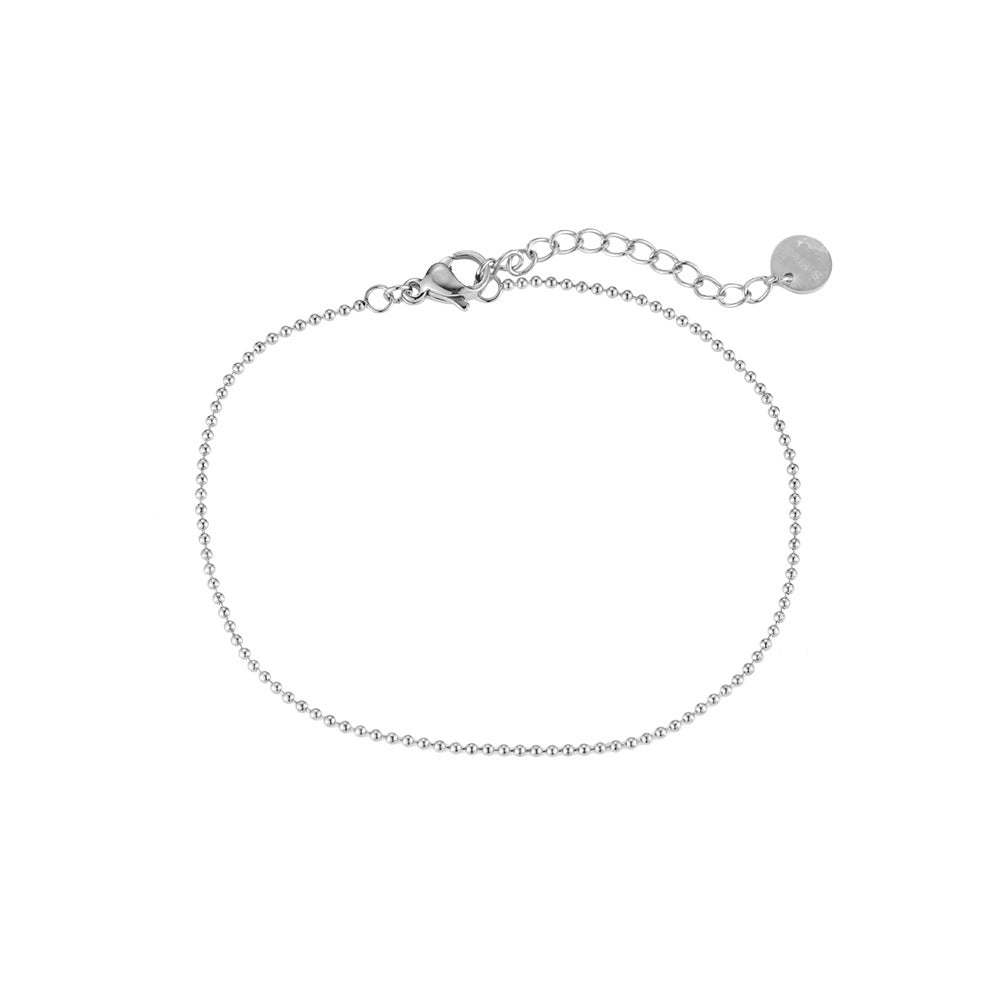 Simple Grain Stainless Steel Bracelet Silver