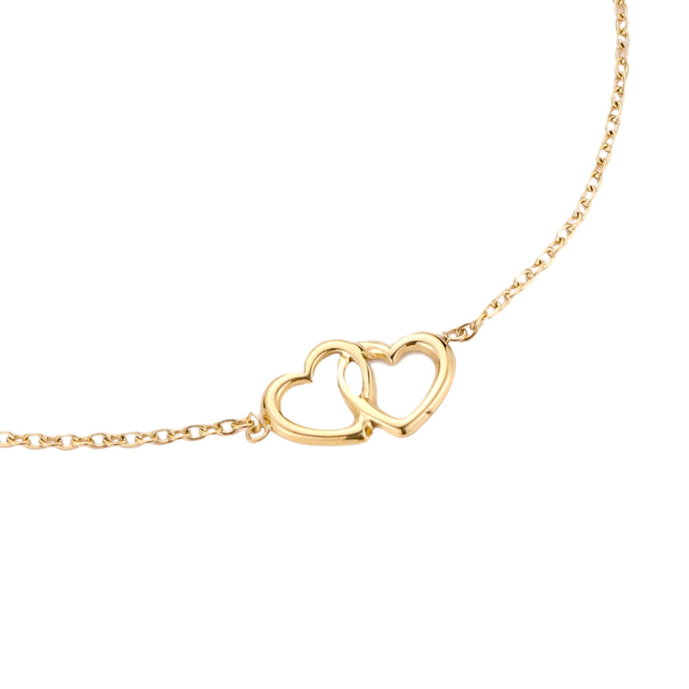 Intertwined Hearts Armband i rostfritt stål - guld