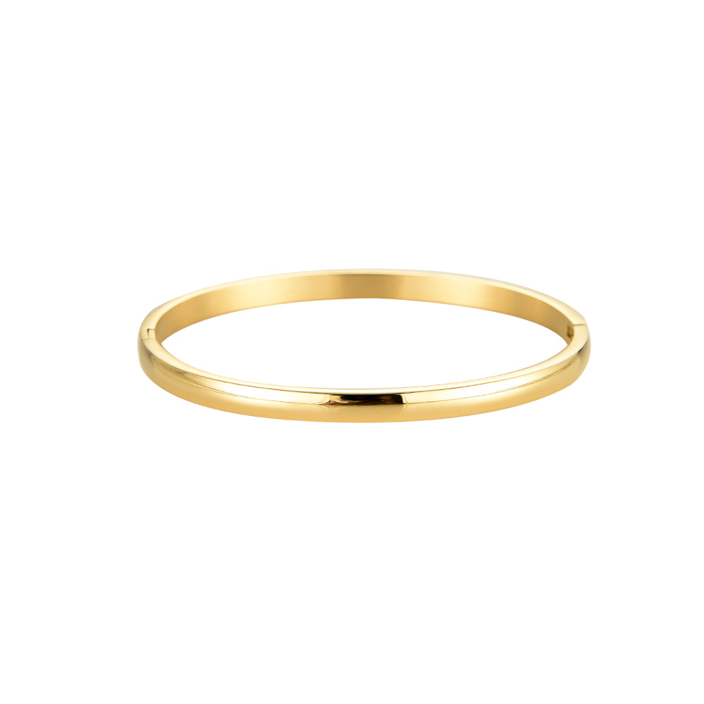 Smoothed Gold Purity Stainless Steel Bangles Gold