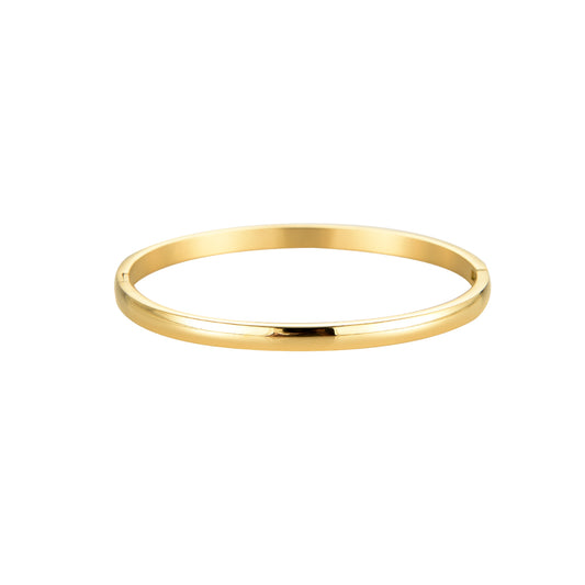 Smoothed Gold Purity Stainless Steel Bangles Gold