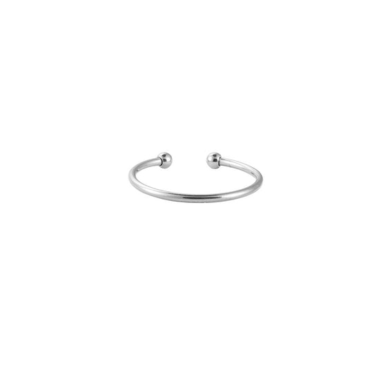 Simple Stainless Steel Ring Silver