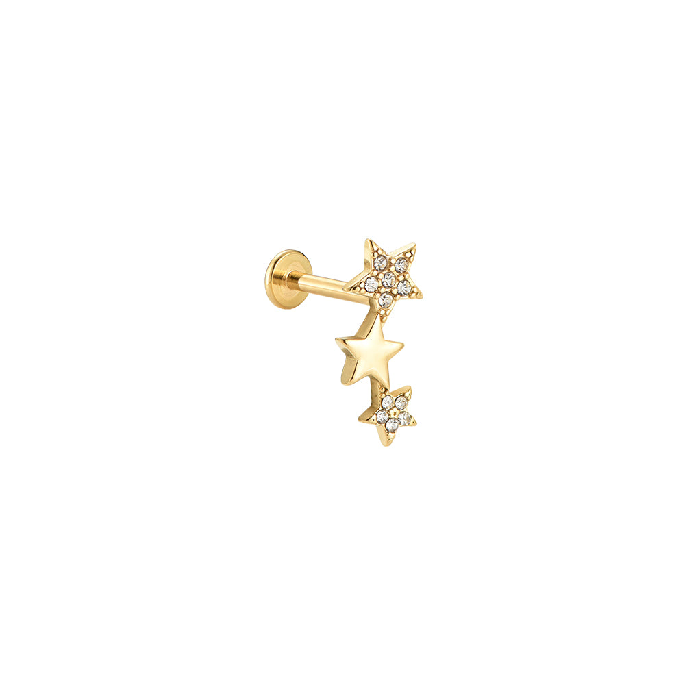 Starry Sky Stainless Steel Piercing Gold