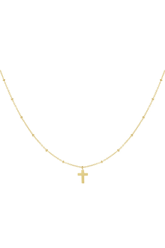 Necklace cross - Gold Stainless Steel