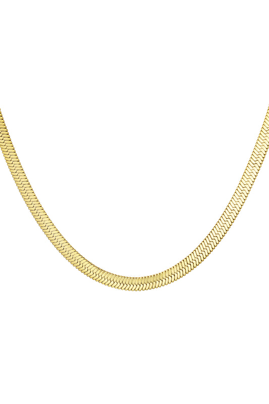 Halsband platt flätat - Guld