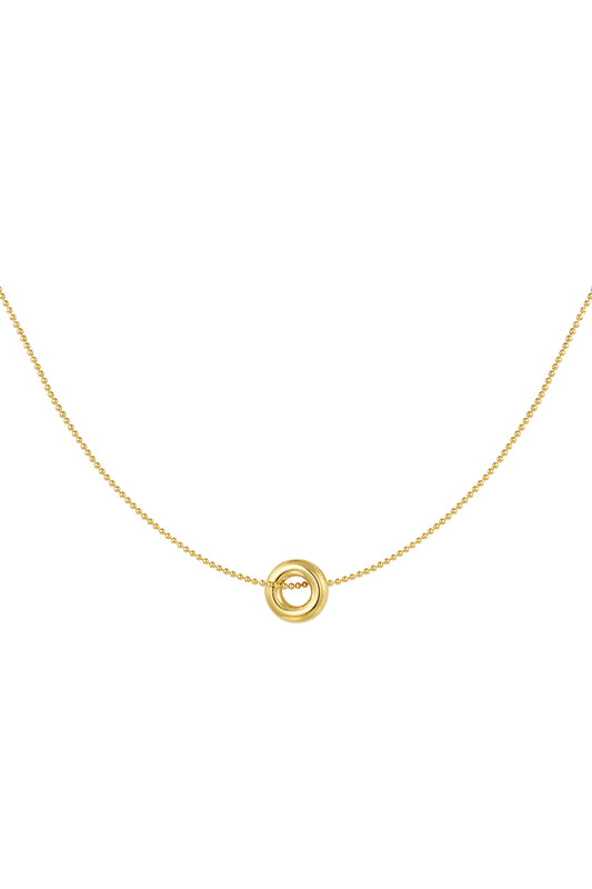 Necklace donut charm - Gold