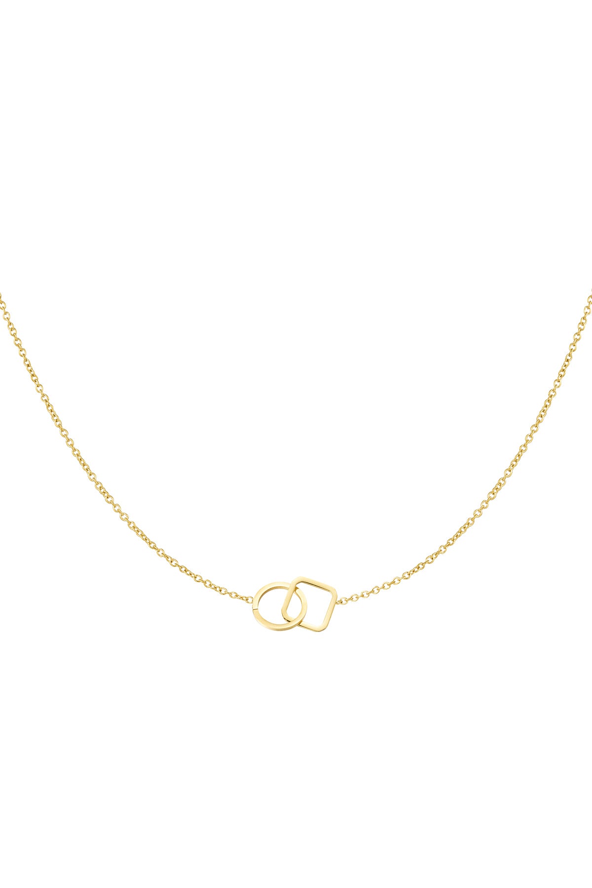 Chain connected square & round - Gold