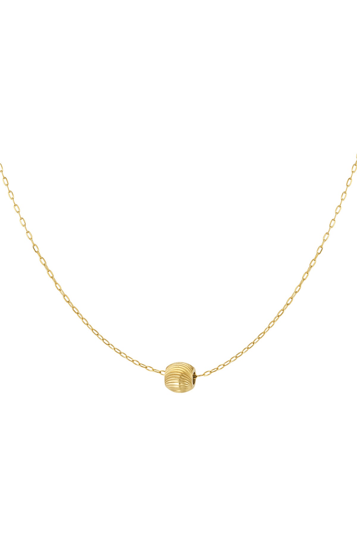 Necklace round charm with print Gold