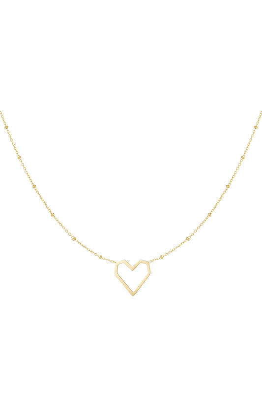 Necklace heart with dots - Gold