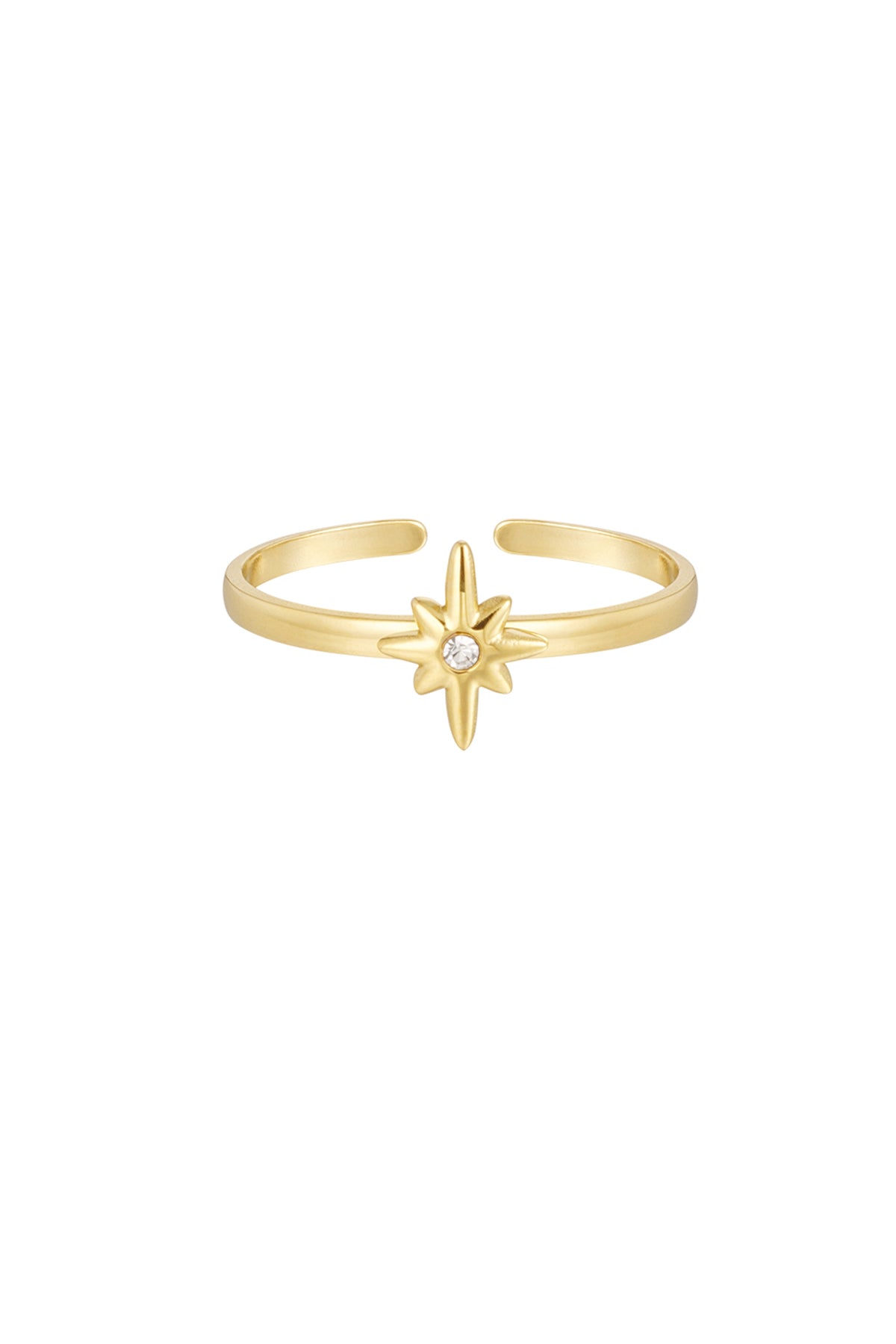 Ring star with stone - gold