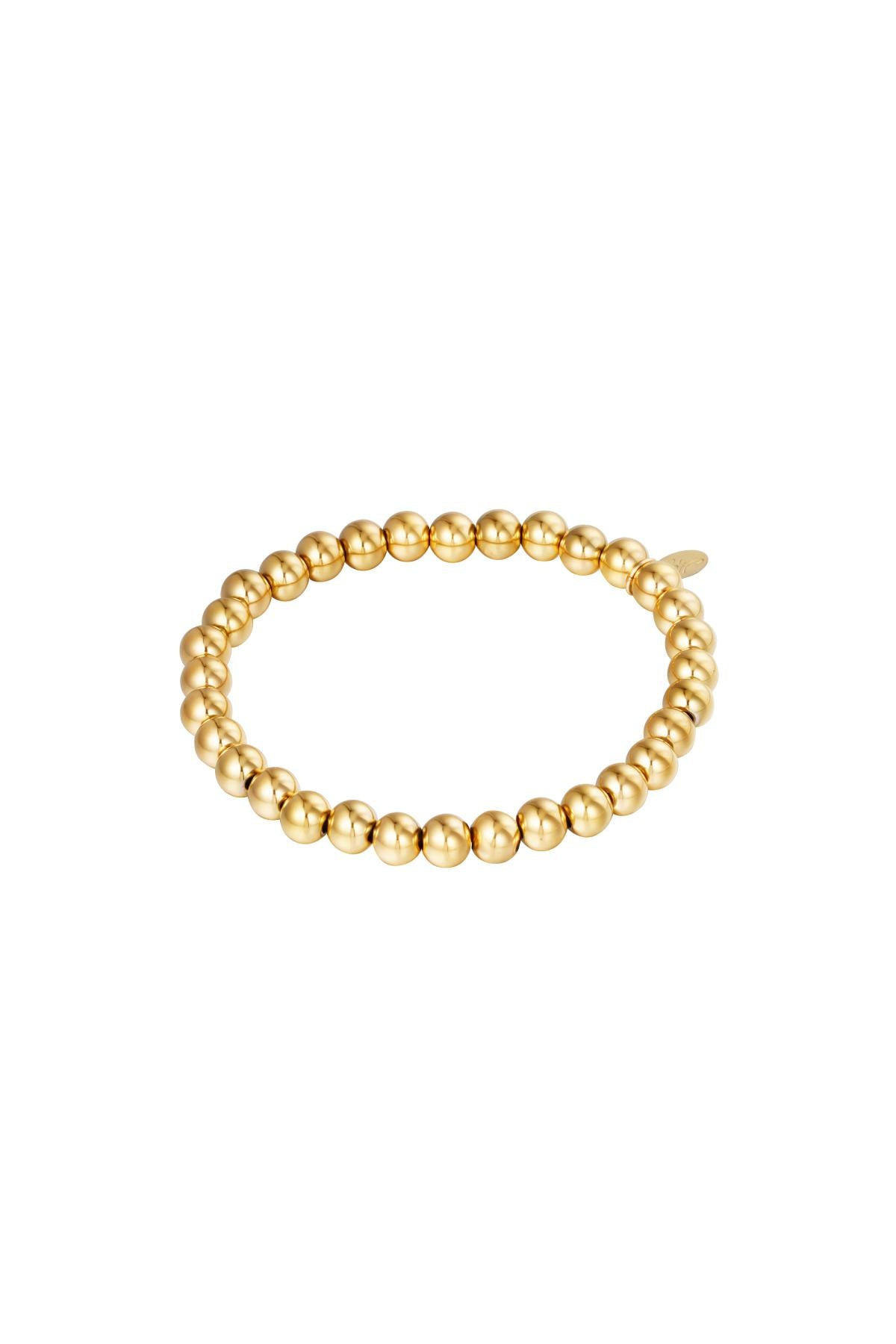 Bracelet Big Beads Gold Stainless Steel