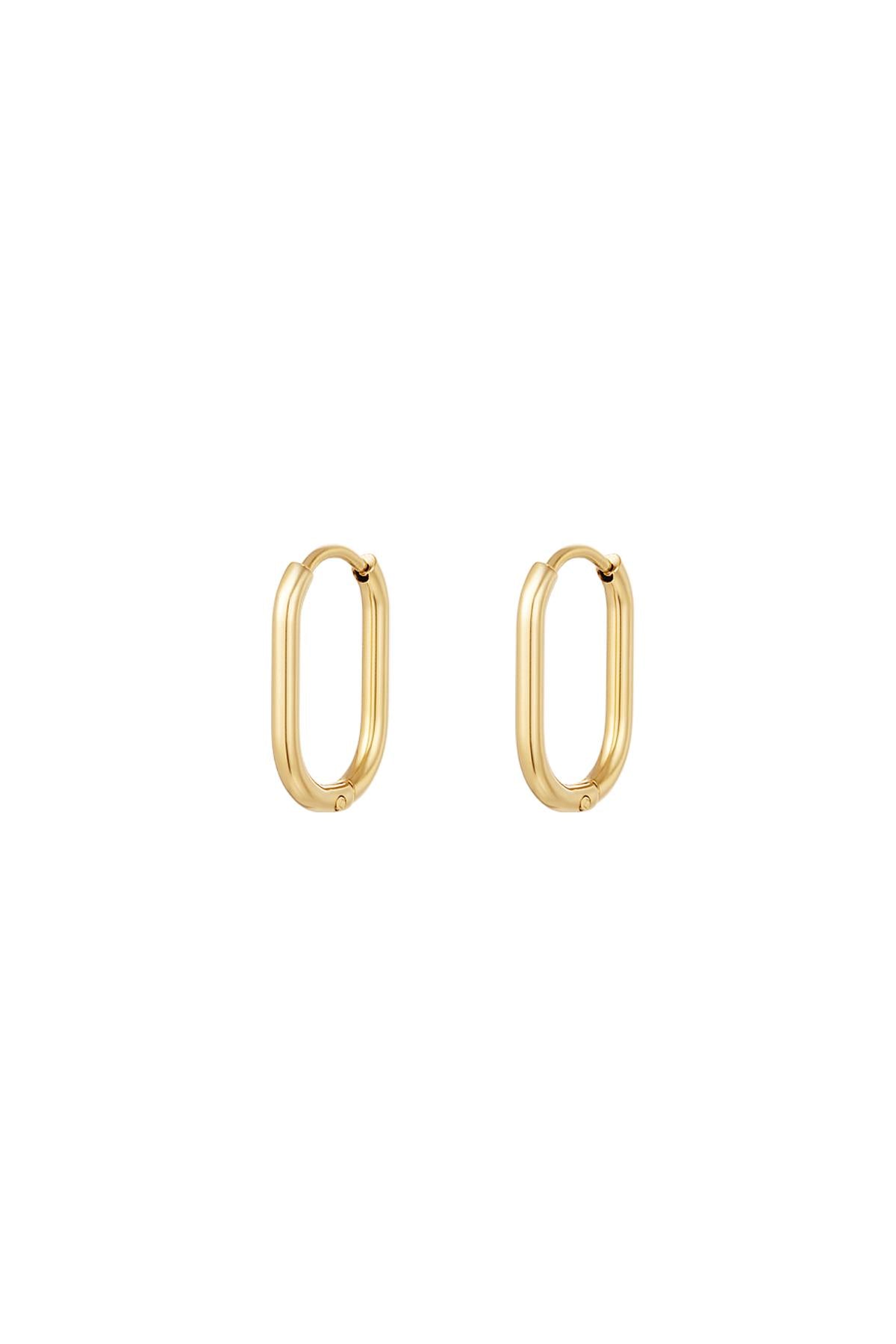 Oval hoops Gold Stainless Steel