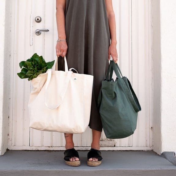 Organic Cotton Tote Shopping Bag Green