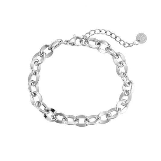 Coupling Chain Stainless Steel Bracelet Silver