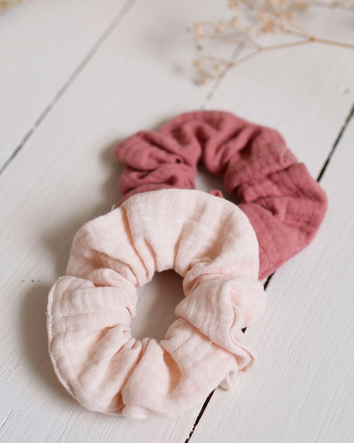 Elastic Scrunchies Ecru & Terracota